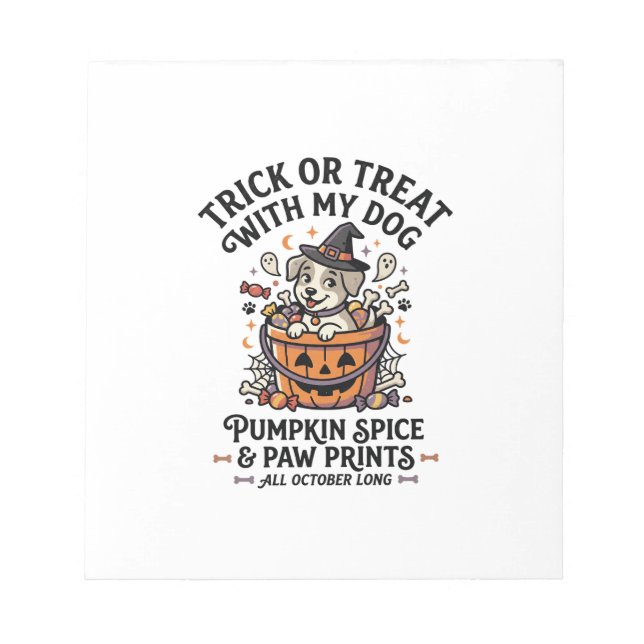 Dog Halloween Candy Night Notepad (Front)