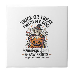 Dog Halloween Candy Night Tile