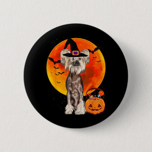 Dog Halloween Chinese Crested Jack O Lantern 2 Inch Round Button