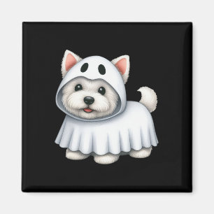 Dog Halloween Costume Ghost West Highland Terrier Magnet