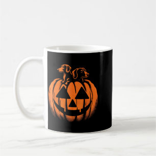 Dog Halloween Dachshund Jack O Lantern Pumpkin Coffee Mug