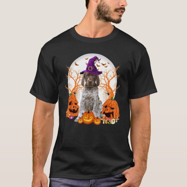 Dog Halloween German Shorthaired Pointer Dog Jack  T-Shirt (Front)