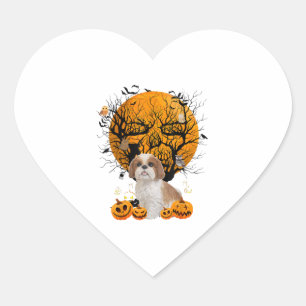 Dog Halloween Heart Sticker