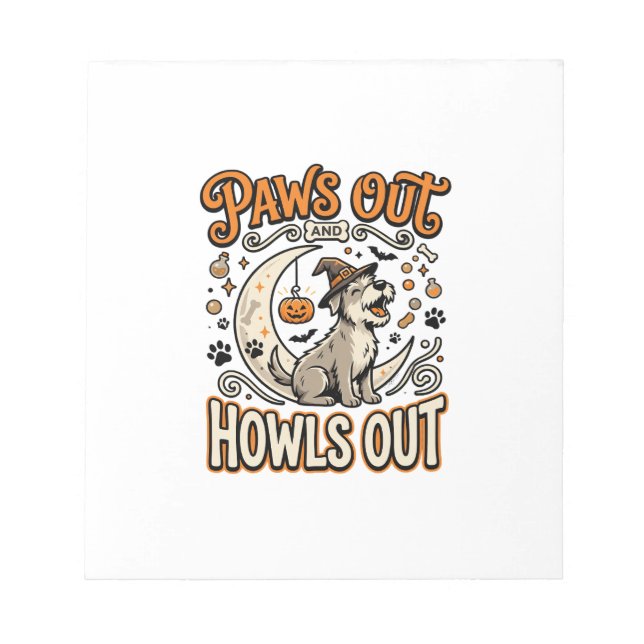 Dog Halloween Howl Party Notepad (Front)