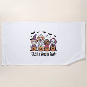 Dog Halloween Just a Spooky Paw Beach Towel