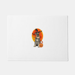 Dog Halloween Miniature Schnauzer Jack O Lantern P Doormat