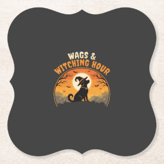 Dog Halloween Moonlight Paper Coaster