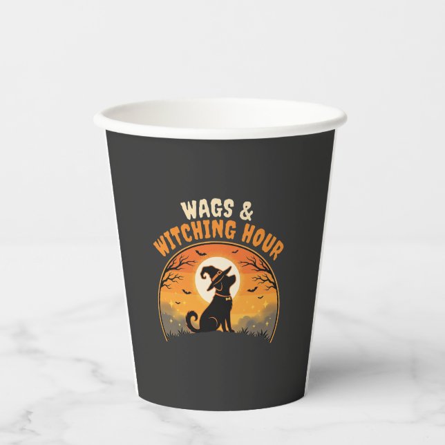 Dog Halloween Moonlight Paper Cups (Front)