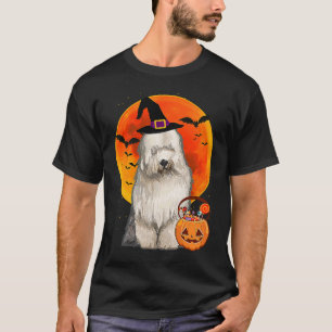 Dog Halloween Old English Sheepdog Jack O Lantern T-Shirt