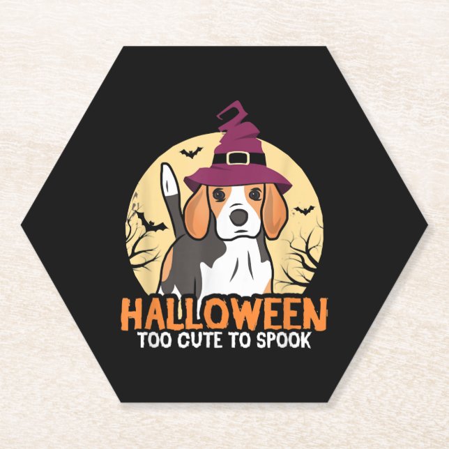 Dog Halloween Paper Coaster (Front)