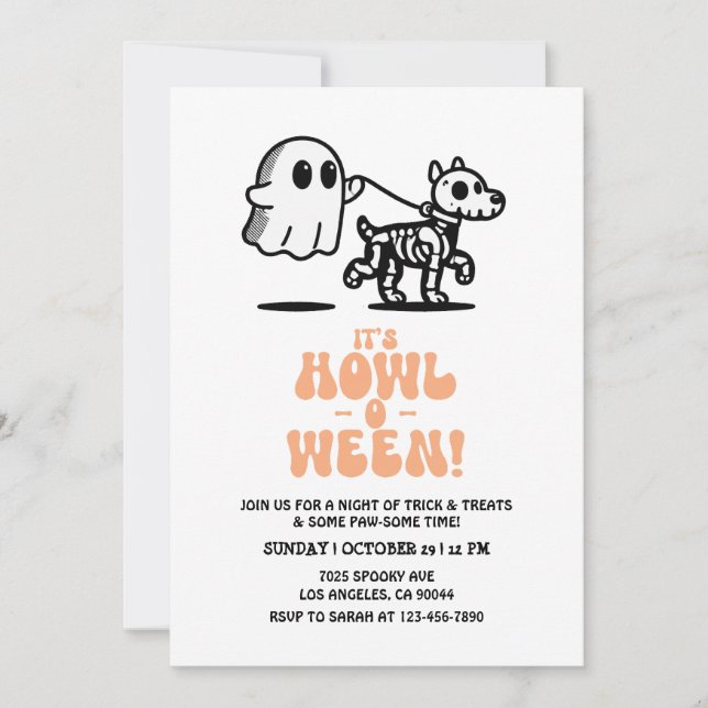Dog Halloween Party Invite Dog Costume Party (Front)