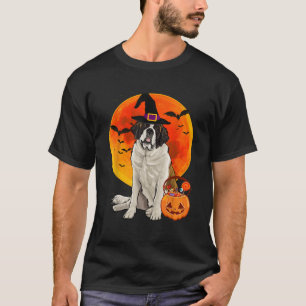Dog Halloween St Bernard Jack O Lantern Pumpkin T T-Shirt