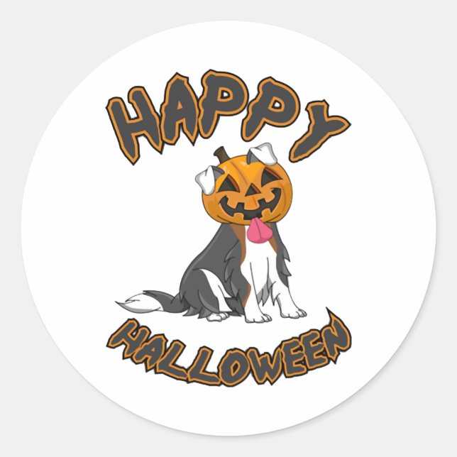 Dog Halloween T ShirtHappy Halloween Dog T Shirt Classic Round Sticker (Front)