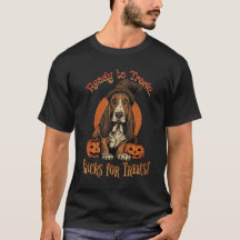 Dog Halloween Tee - Basset Hound Halloween Edition