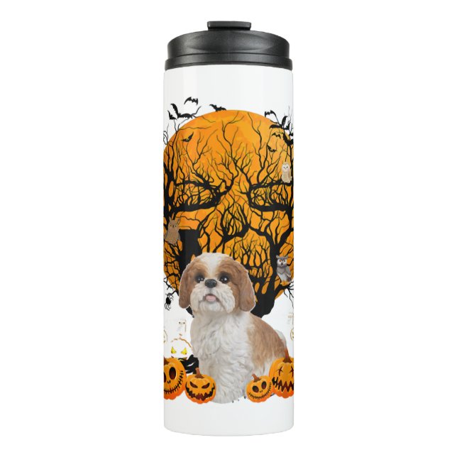 Dog Halloween Thermal Tumbler (Front)