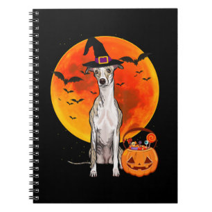 Dog Halloween Whippet Jack O Lantern Pumpkin T-Shi Notebook