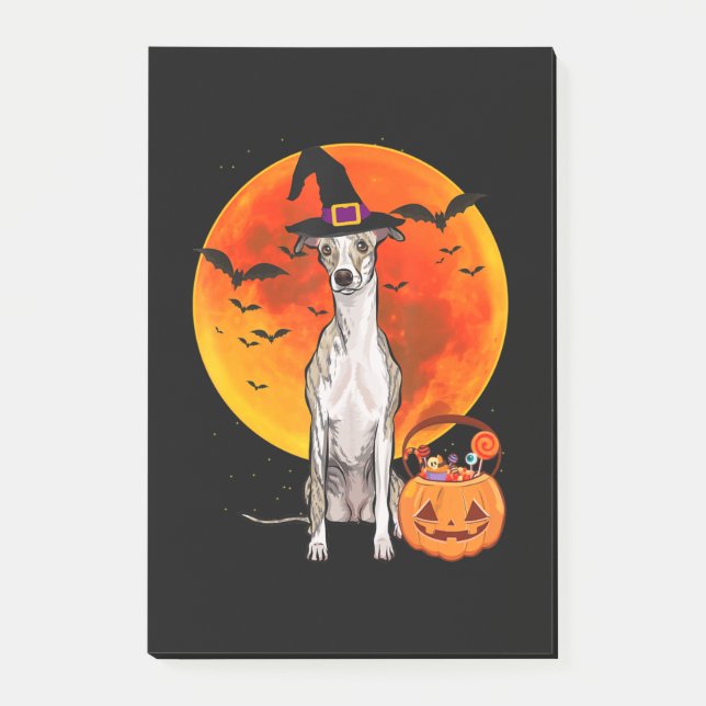 Dog Halloween Whippet Jack O Lantern Pumpkin T-Shi Post-it Notes (Front)
