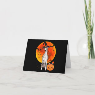 Dog Halloween Whippet Jack O Lantern Pumpkin T-Shi Thank You Card