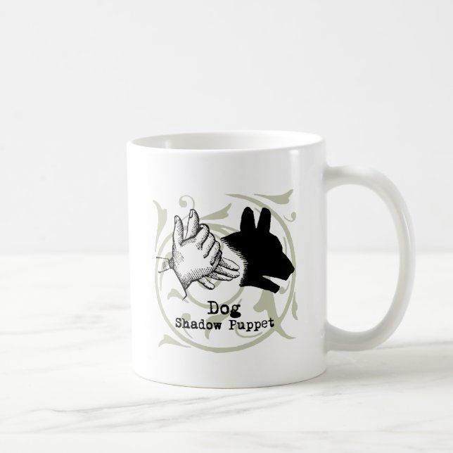 Dog Hand Puppet Shadow Games Vintage Coffee Mug (Right)