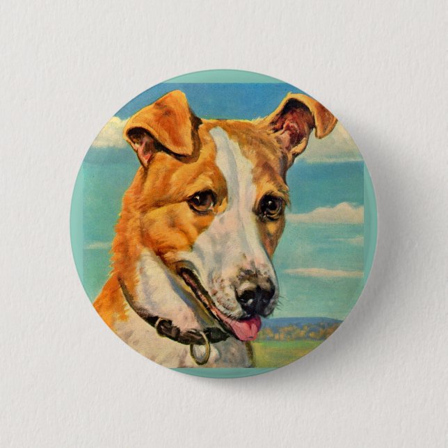 dog handsome dog 2 inch round button (Front)