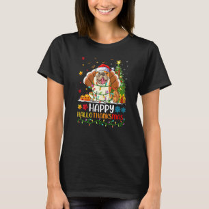 Dog Happy American Bulldog Hellothanksmas T-Shirt