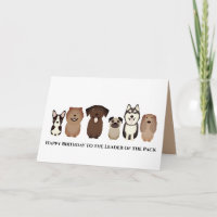 Dog Happy Birthday Card, Leader of the Pack