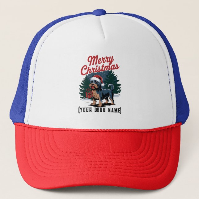 dog happy christmas trucker hat (Front)
