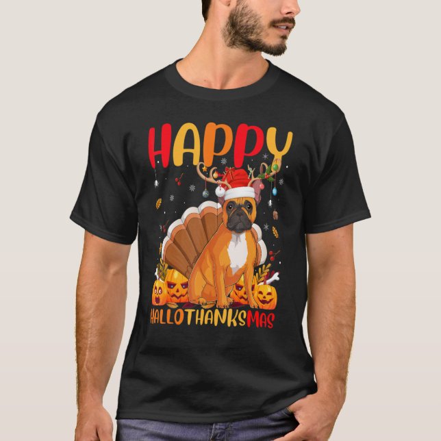   Dog   Happy French Bulldog Hellothanksmas T-Shirt (Front)