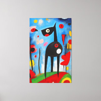 Dog Harmony: An Ode to Joan Miró Canvas Print