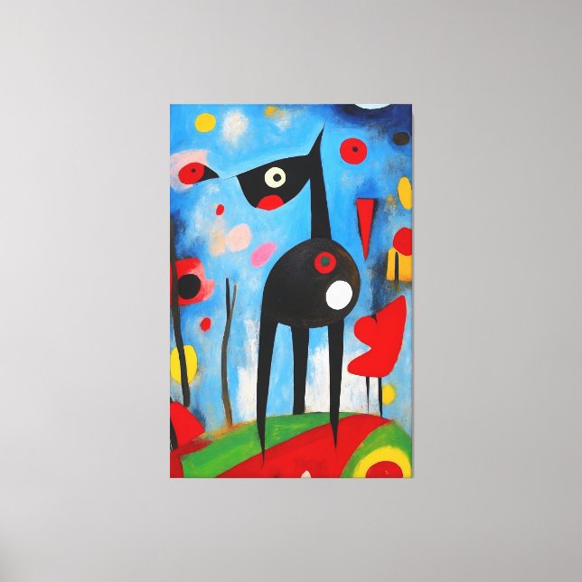 Dog Harmony: An Ode to Joan Miró Canvas Print (Front)