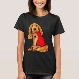 Dog Has Tattoo I Love Dad English Cocker Spaniel D T-Shirt