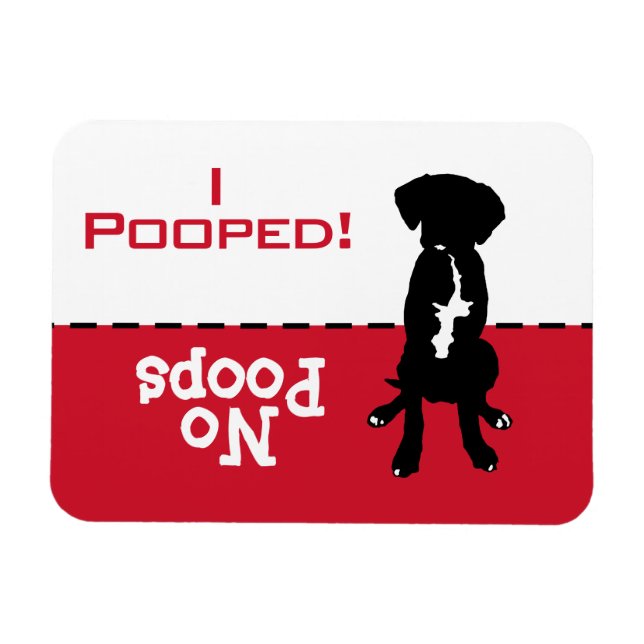 Dog Has To Go Potty Poop Magnet, Great Dane Lab  Magnet (Horizontal)