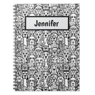 Dog Head Pattern Personalized Notebook