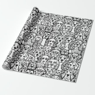 Dog Head Pattern Wrapping Paper