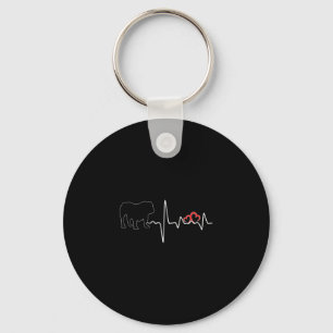 Dog Heartbeat Love For Dogs Lover Bulldog Keychain