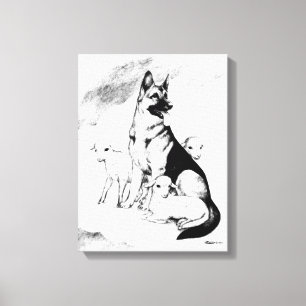 Dog Heaven, the Master's Flock Canvas Print