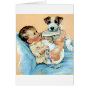 dog helping baby