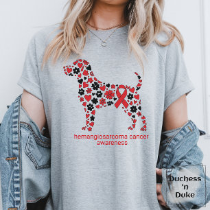Dog Hemangiosarcoma Awareness Red Ribbon T-Shirt