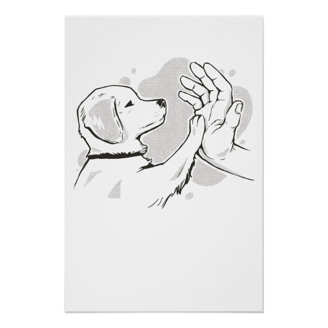Dog high five poster (Front)