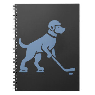 Dog Hockey Player Silhouette Notebook
