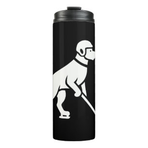 Dog Hockey Player Silhouette  Thermal Tumbler