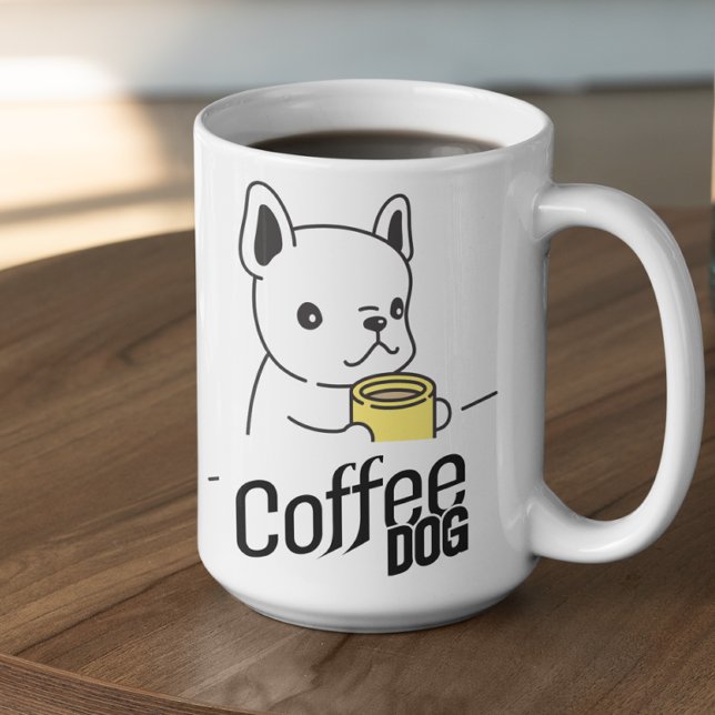 Dog holding a coffee mug says Coffee Dog (Creator Uploaded)
