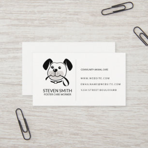 Dog Holding Leash Animal Care Business Card