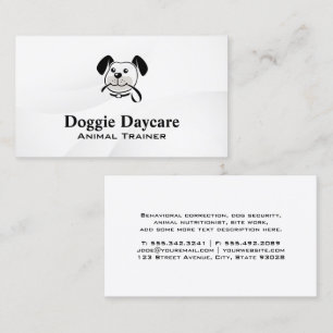 Dog Holding Leash Logo Business Card