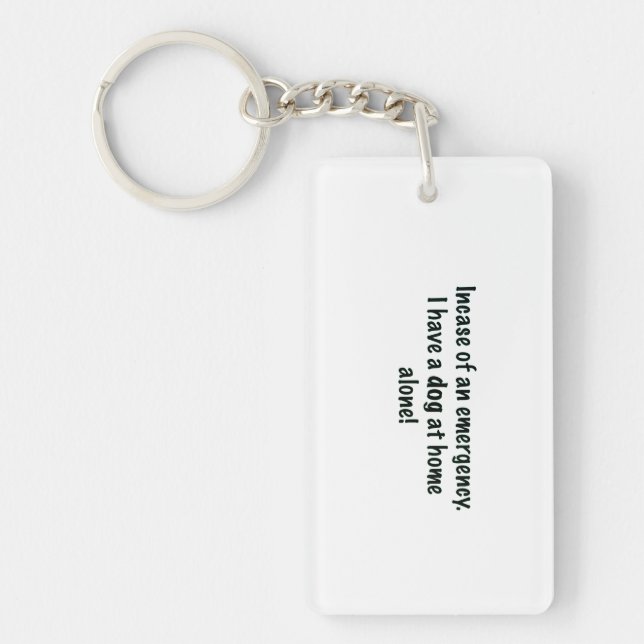 Dog home alone keyring (Front)