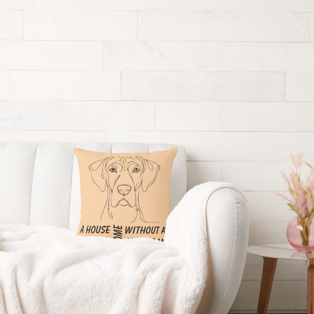 Dog Home Throw Pillow (Couch)