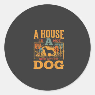 Dog Home Vintage House Classic Round Sticker