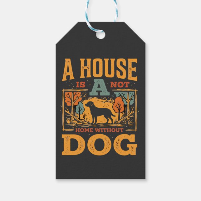 Dog Home Vintage House Gift Tags (Front)