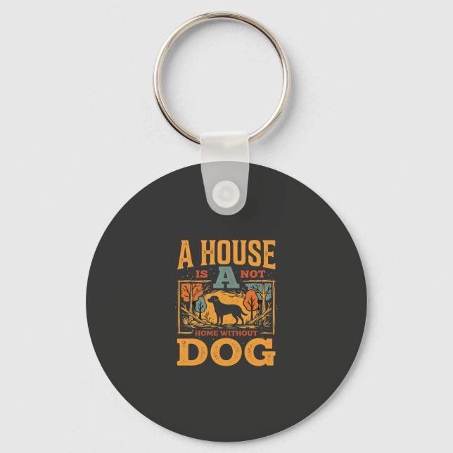 Dog Home Vintage House Keychain (Front)