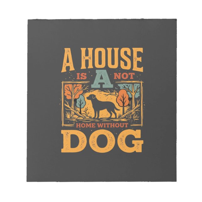Dog Home Vintage House Notepad (Front)
